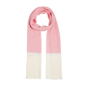 ipekevi - Fuchsia Herringbone Linen Cotton Scarf (1)