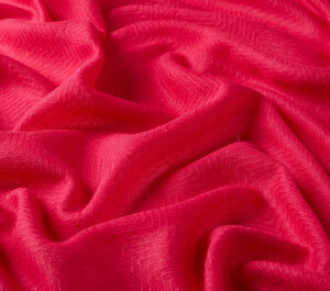 Fuchsia Herringbone Patterned Wool Silk Shawl - Thumbnail
