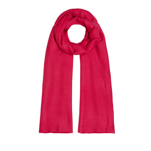 Fuchsia Herringbone Patterned Wool Silk Shawl