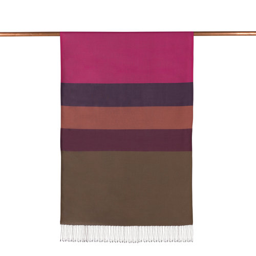 Fuchsia Kushak Striped Silk Scarf