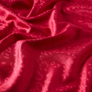 Fuchsia Leopard Jacquard Silk Scarf - Thumbnail