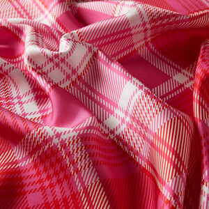 ipekevi - Fuchsia London Plaid Silk Twill Scarf (1)