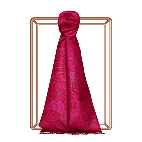 Fuchsia Lurex Spiral Silk Scarf