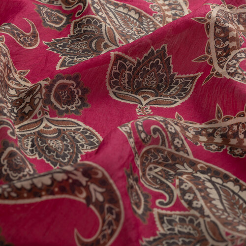 Fuchsia Mezopotamya Model 04 Print Tencel Scarf