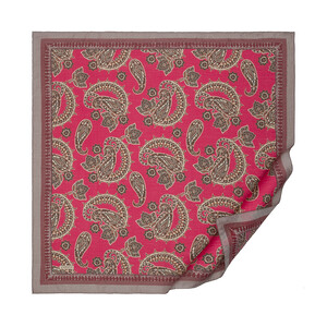 Fuchsia Mezopotamya Model 04 Print Tencel Scarf - Thumbnail