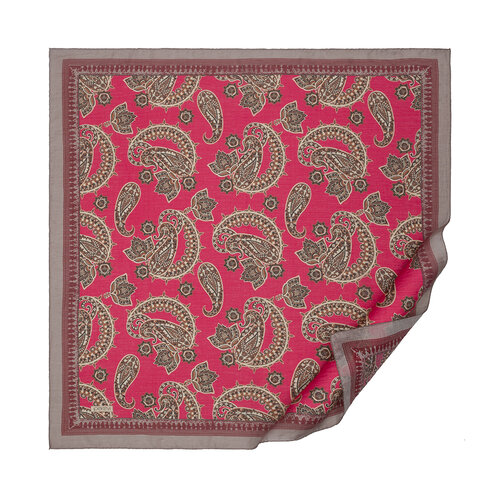 Fuchsia Mezopotamya Model 04 Print Tencel Scarf