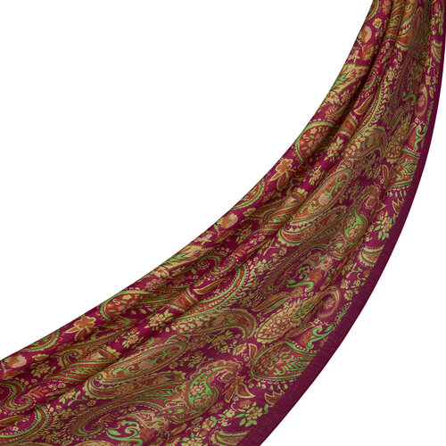 Fuchsia Mezopotamya Model 05 Print Tencel Scarf