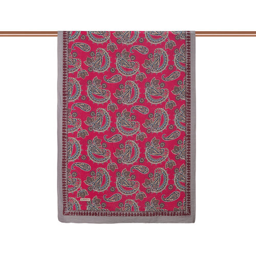 Fuchsia Mezopotamya Print Tencel Scarf