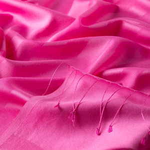 Fuchsia Mono Striped Silk Scarf - Thumbnail