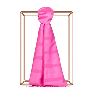 ipekevi - Fuchsia Mono Striped Silk Scarf