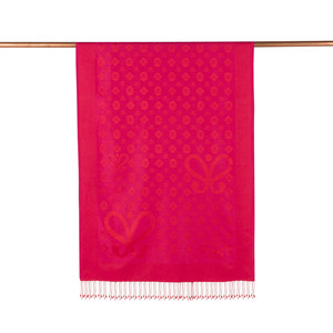 ipekevi - Fuchsia Monogram Print Silk Scarf (1)
