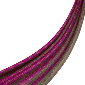 Fuchsia Monogram Print Tencel Scarf - Thumbnail