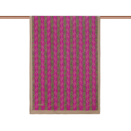 Fuchsia Monogram Print Tencel Scarf