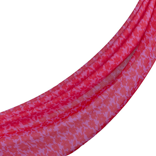 Fuchsia Orange Flower Cotton Scarf