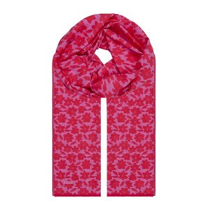 Fuchsia Orange Flower Cotton Scarf - Thumbnail