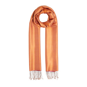 Fuchsia Orange Reversible Silk Scarf - Thumbnail