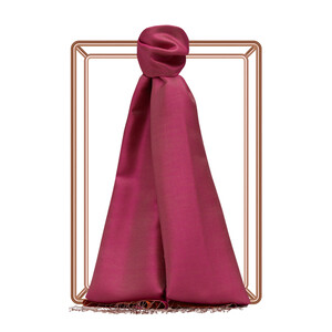 ipekevi - Fuchsia Orange Reversible Silk Scarf (1)