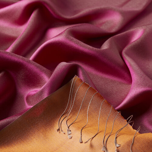 Fuchsia Orange Reversible Silk Scarf