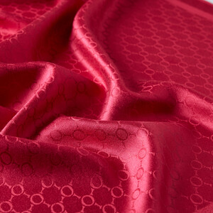 Fuchsia Patterned Silk Scarf - Thumbnail