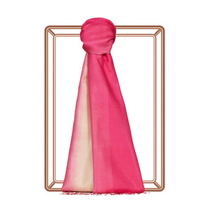 Fuchsia Peach Gradient Silk Scarf - Thumbnail