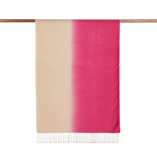 Fuchsia Peach Gradient Silk Scarf