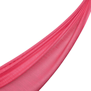 Fuchsia Plain Cotton Silk Scarf - Thumbnail