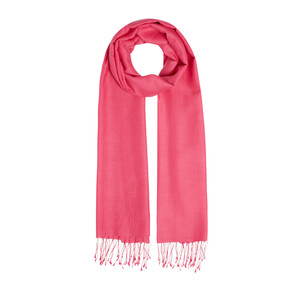Fuchsia Plain Cotton Silk Scarf - Thumbnail