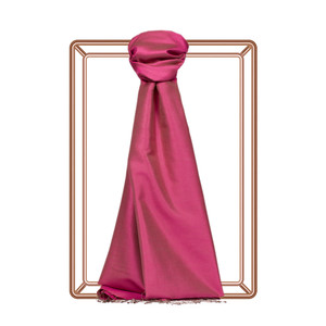 Fuchsia Plain Silk Scarf - Thumbnail