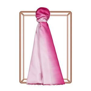 Fuchsia Powder Pink Gradient Silk Scarf - Thumbnail