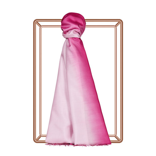 Fuchsia Powder Pink Gradient Silk Scarf