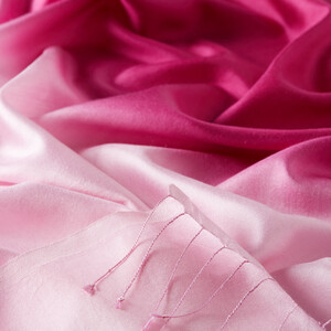 Fuchsia Powder Pink Gradient Silk Scarf - Thumbnail