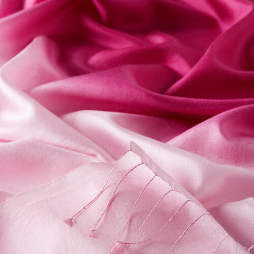 Fuchsia Powder Pink Gradient Silk Scarf