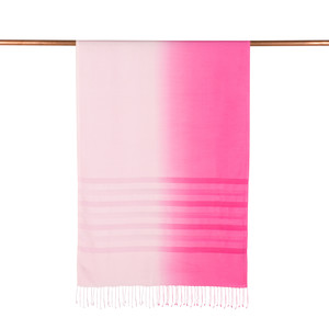 ipekevi - Fuchsia Powder Pink Mono Striped Gradient Silk Scarf (1)