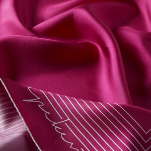 ipekevi - Fuchsia Prive Twill Silk Scarf (1)