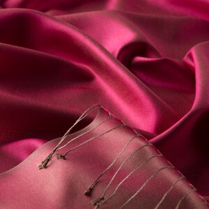 Fuchsia Reversible Silk Neck Scarf - Thumbnail