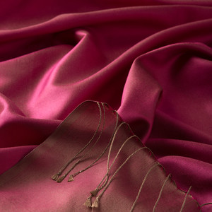 Fuchsia Reversible Silk Scarf - Thumbnail