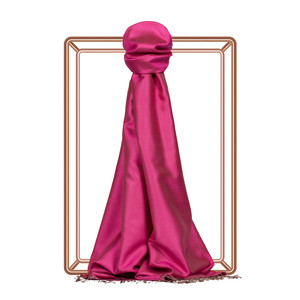 Fuchsia Reversible Silk Scarf - Thumbnail