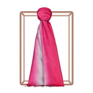 Fuchsia Silver Gradient Silk Scarf - Thumbnail