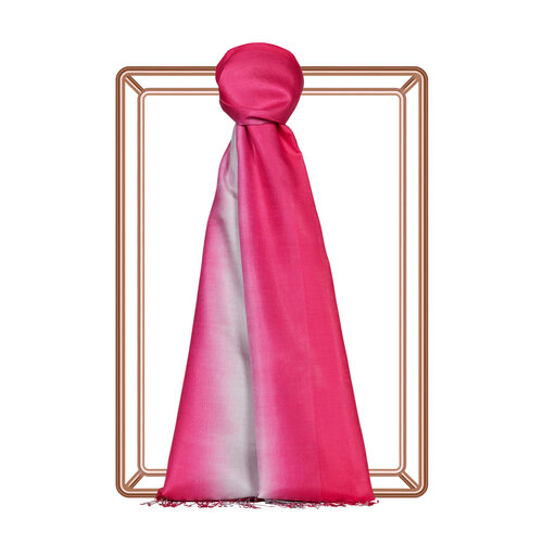 Fuchsia Silver Gradient Silk Scarf