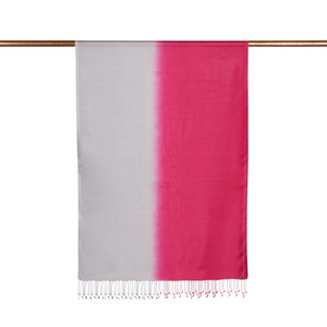 Fuchsia Silver Gradient Silk Scarf - Thumbnail