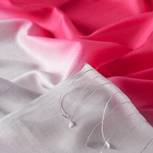 Fuchsia Silver Gradient Silk Scarf - Thumbnail