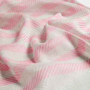 Fuchsia Striped Linen Cotton Scarf - Thumbnail