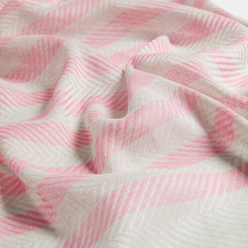 Fuchsia Striped Linen Cotton Scarf