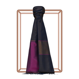 Fuchsia Striped Silk Scarf - Thumbnail