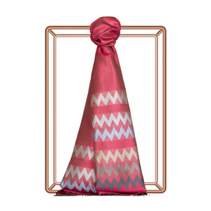 Fuchsia Zigzag Silk Scarf - Thumbnail