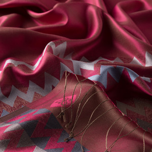 Fuchsia Zigzag Silk Scarf - Thumbnail