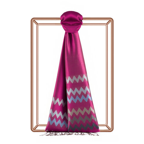 Fuchsia Zigzag Silk Scarf
