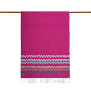 Fuchsia Zigzag Silk Scarf - Thumbnail