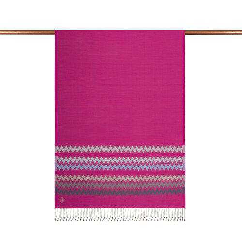 Fuchsia Zigzag Silk Scarf