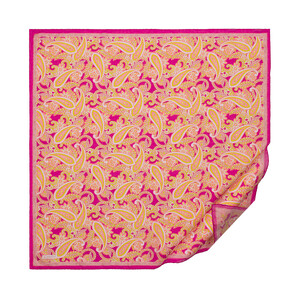 Fucshia Mezopotamya Model 01 Print Tencel Scarf - Thumbnail